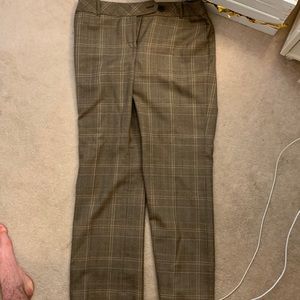 LOFT Pants brown cream and black plaid